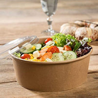 Pack of 300 Kraft Salad Bowls with Lids Size 18oz/26oz/35oz (500/750/1000ML)