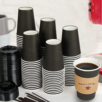 Pack of 500 Disposable Double Wall Coffee Cups Size 8oz, 12oz & 16oz