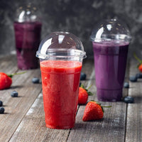 Pack of 1000 Premium Smoothie Cups with Dome Lids – Sizes: 10oz / 12oz / 16oz / 20oz / 24oz.