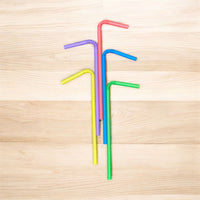 Multicolour Flexible Paper Drinking Straws – Individually Wrapped, U-Shaped, 21cm Long & 6mm Diameter