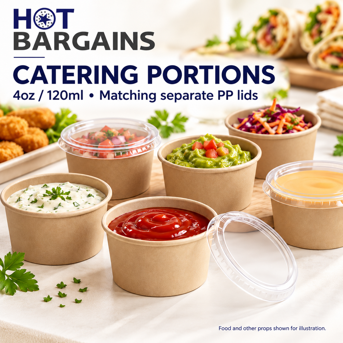 Hot Bargains — 1000 x 4oz Kraft Paper Sauce Pots + Lids — photo 6