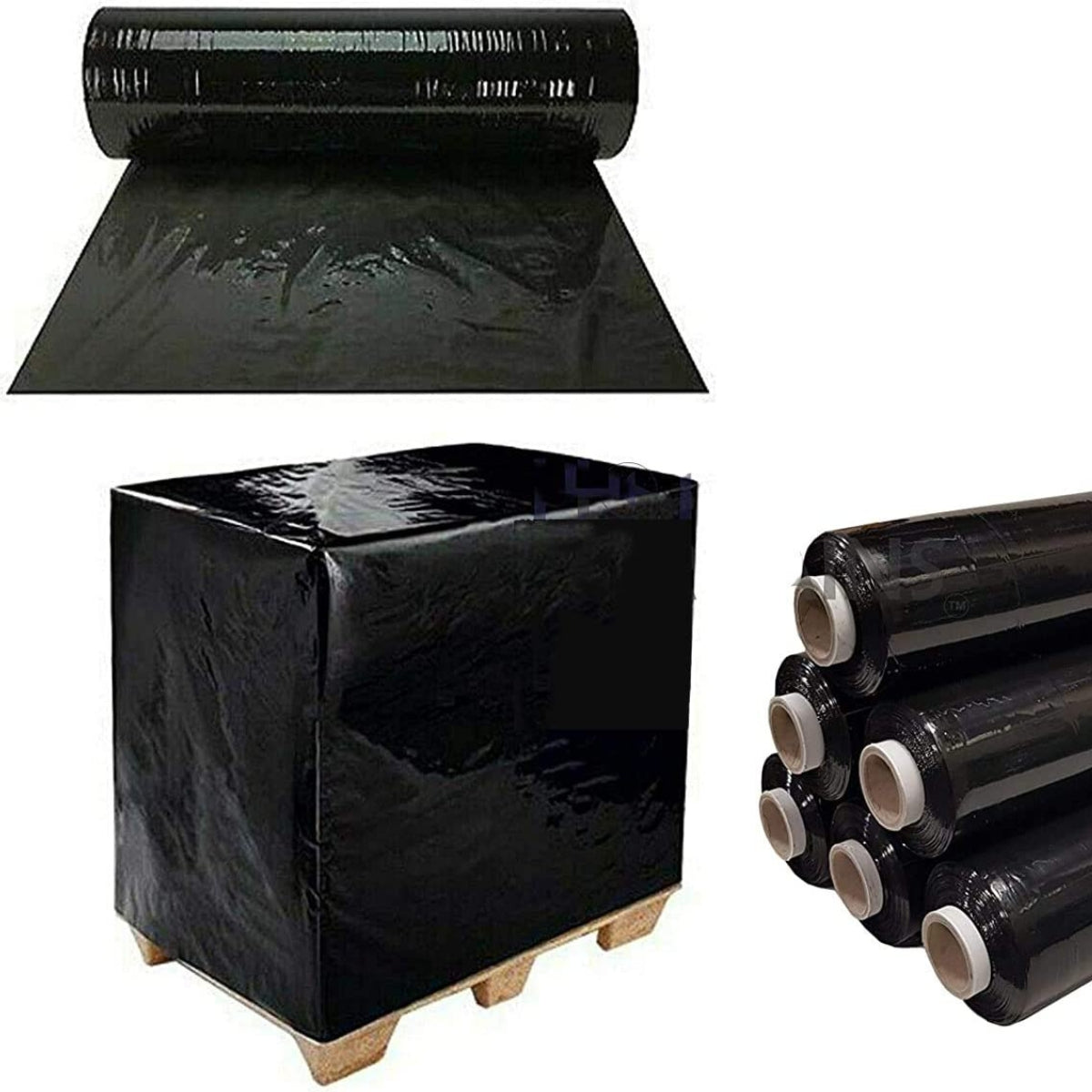 Pallet Wrap Heavy Duty Stretch Shrink Wrap Clear & Black Colour Pack of 10 / 20