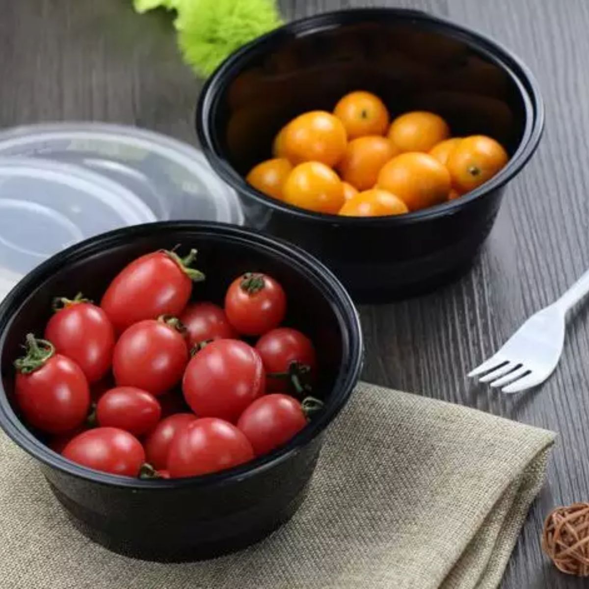 Pack of 250 Heavy Duty Black Round Containers with Lids Sizes: 100/ 250/ 300/ 400/ 500/ 750/ 1000 & 1250ml
