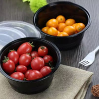 Pack of 250 Heavy Duty Black Round Containers with Lids Sizes: 100/ 250/ 300/ 400/ 500/ 750/ 1000 & 1250ml