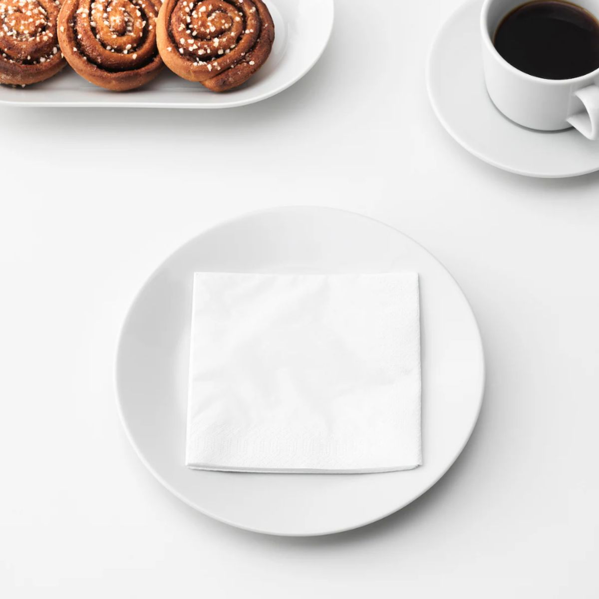 Pack of 2000 - 2-Ply White Paper Napkins Size: 33 x 33cm.