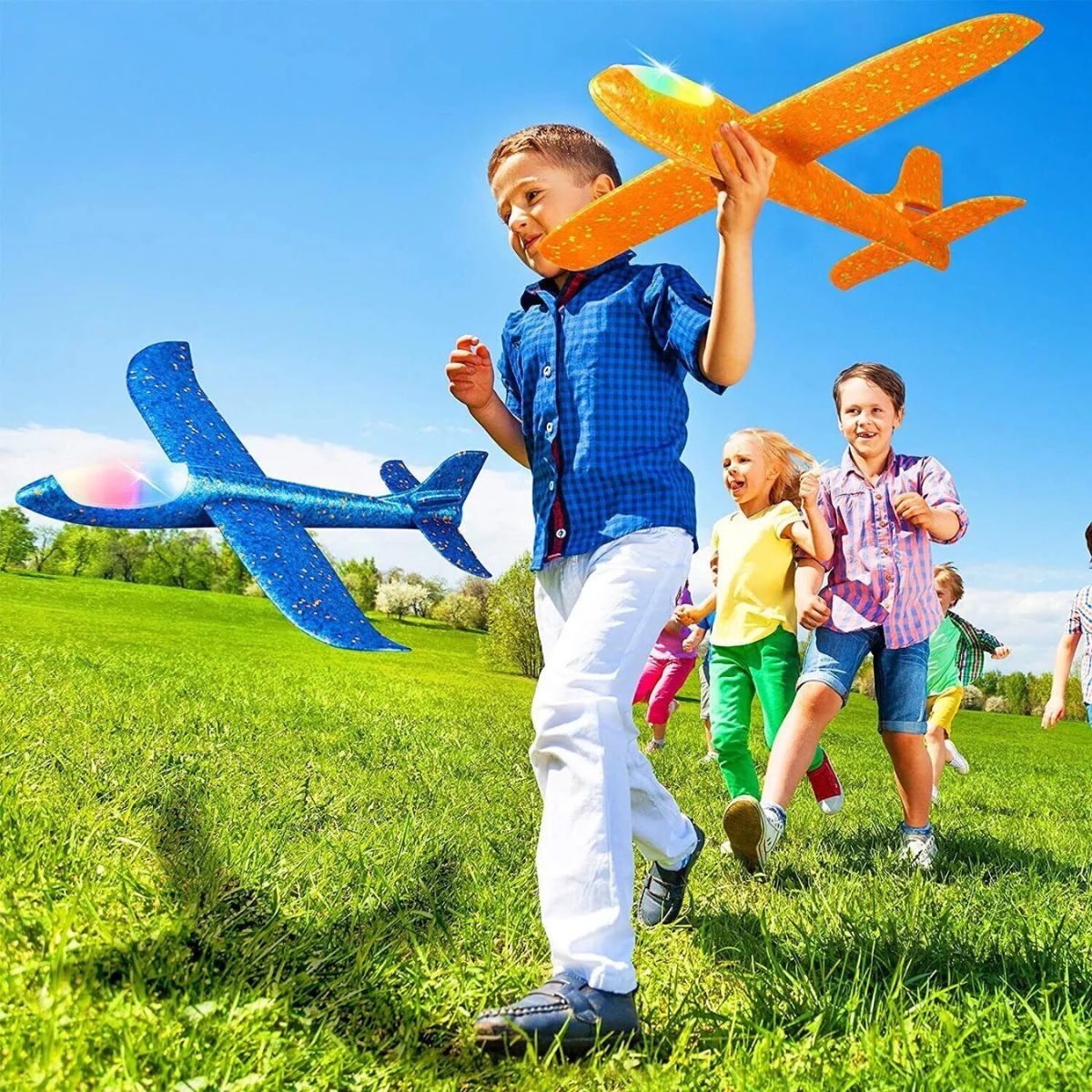 Pack of Foam Glider Planes – 18-Inch Large Polystyrene Throwing