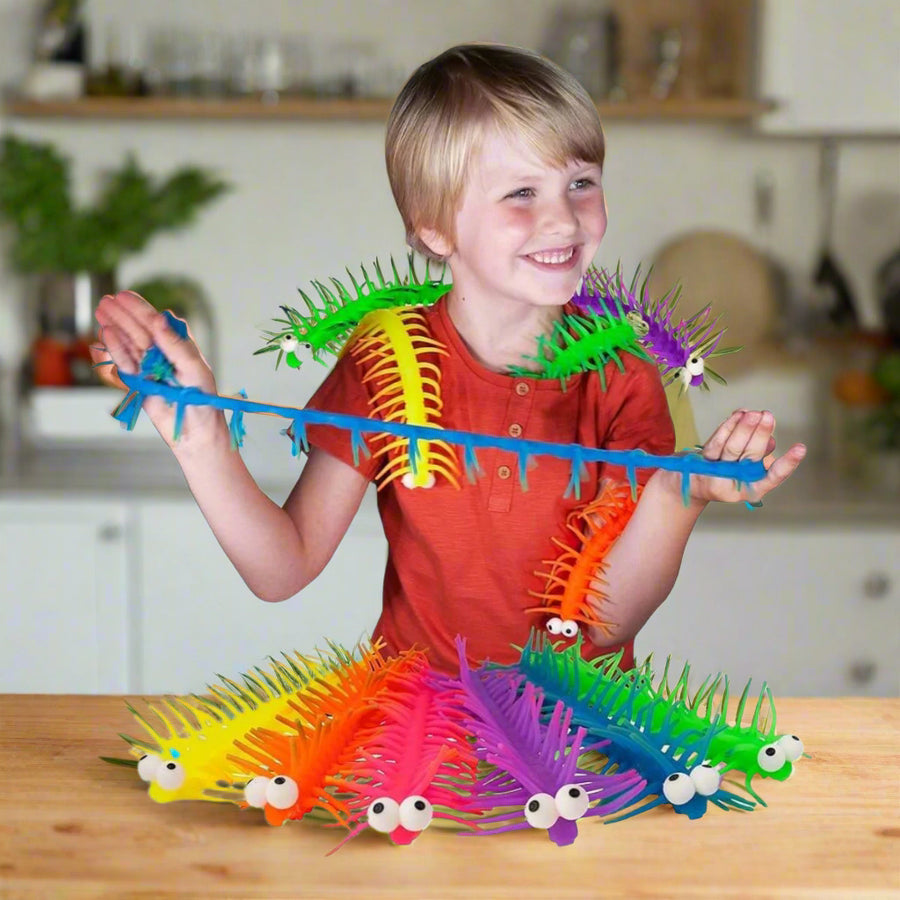 Mega Stretchy Centipede Cyril – Assorted Colour Squishy Fidget Toy for Kids