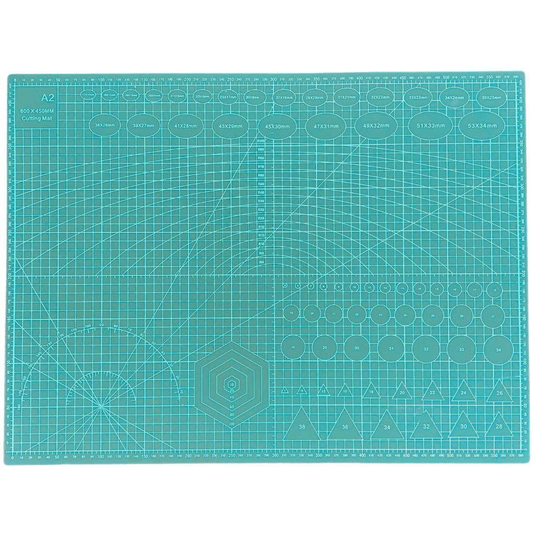 Self-Healing Cutting Mat A1 - 90 x 60cm, A2 - 60 x 45cm and A3 - 45 x 30cm, 5-Ply Green Craft Board, Recycled PVC Hobby Mat for Sewing, Quilting & Crafts