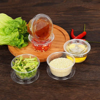 Pack of 1000 Plastic Sauce Containers with Lids Available in 2oz / 4oz Sizes