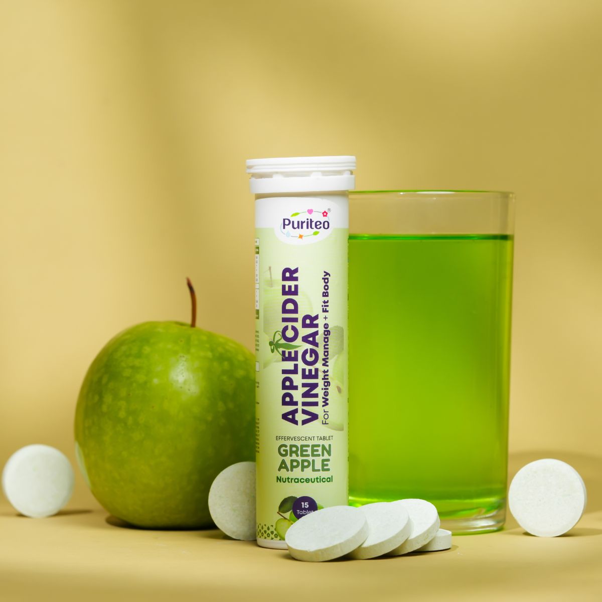 Apple Cider Vinegar Effervescent – Watermelon & Green Apple | 30 Tabs | Hydration & Weight Management