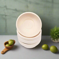 Pack of 200 Corn-Starch Disposable Round Food Bowls | Biodegradable, BPA-Free, Microwave & Freezer Safe
