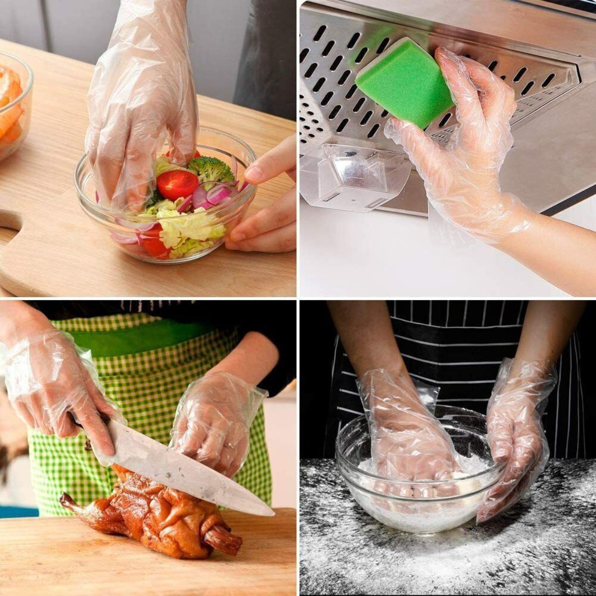 Disposable PE Gloves – Transparent Plastic, Waterproof, One Size Fits All