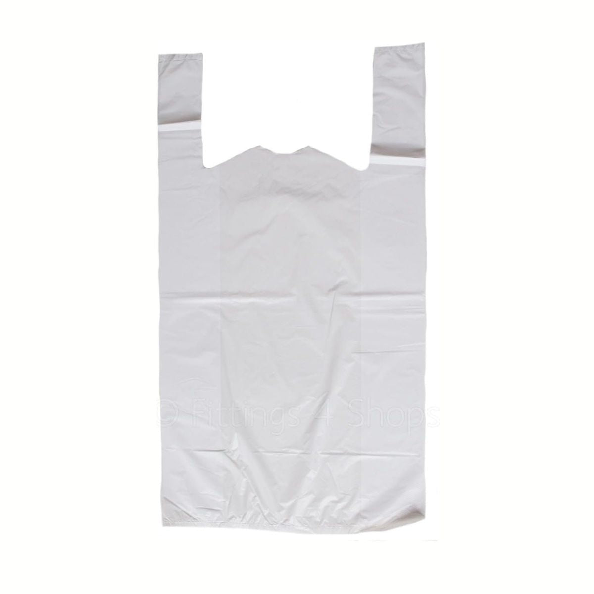 Pack of 1000 Jumbo White Vest Carrier Bags – Extra Large Size 13" x 19" x 23"