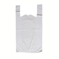 Pack of 1000 Jumbo White Vest Carrier Bags – Extra Large Size 13" x 19" x 23"