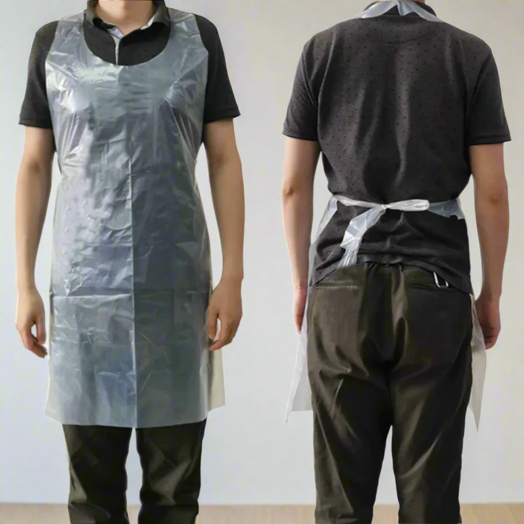 Pack of 1000 Disposable Plastic Aprons White or Blue Colour  70x120cm Size 10 Microns
