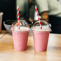 Pack of 1000 Premium Smoothie Cups with Dome Lids – Sizes: 10oz / 12oz / 16oz / 20oz / 24oz.