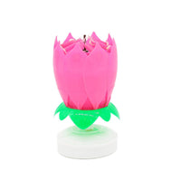 Musical Lotus Flower Birthday Candle – Rotating Candle with Music & Petal Opening