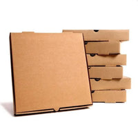 Pack of 100 Pizza Boxes – 9" & 12" Flat Cardboard Pizza Boxes (Plain Kraft)