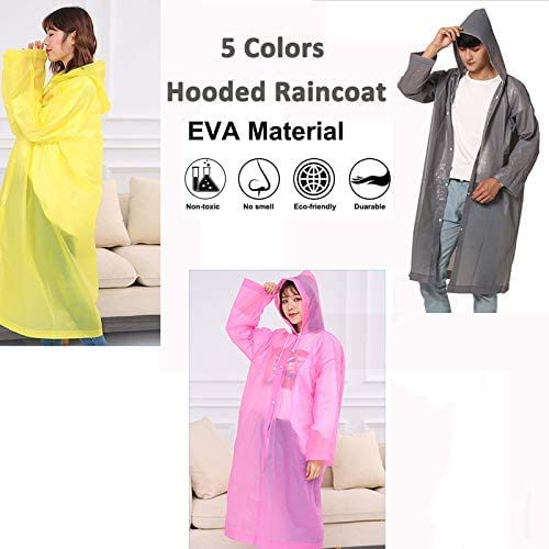 HOT BARGAINS 2 X Rain Poncho Adult Waterproof Reusable Assorted Color Raincoat with Hoods and Sleeves Ideal for Adult Teens Travel Festival Theme Parks (PACK OF 2)