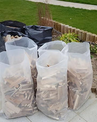 Pack of 100 Clear Rubble Sacks Heavy Duty Garden Waste Bags Size: 33" X 24".
