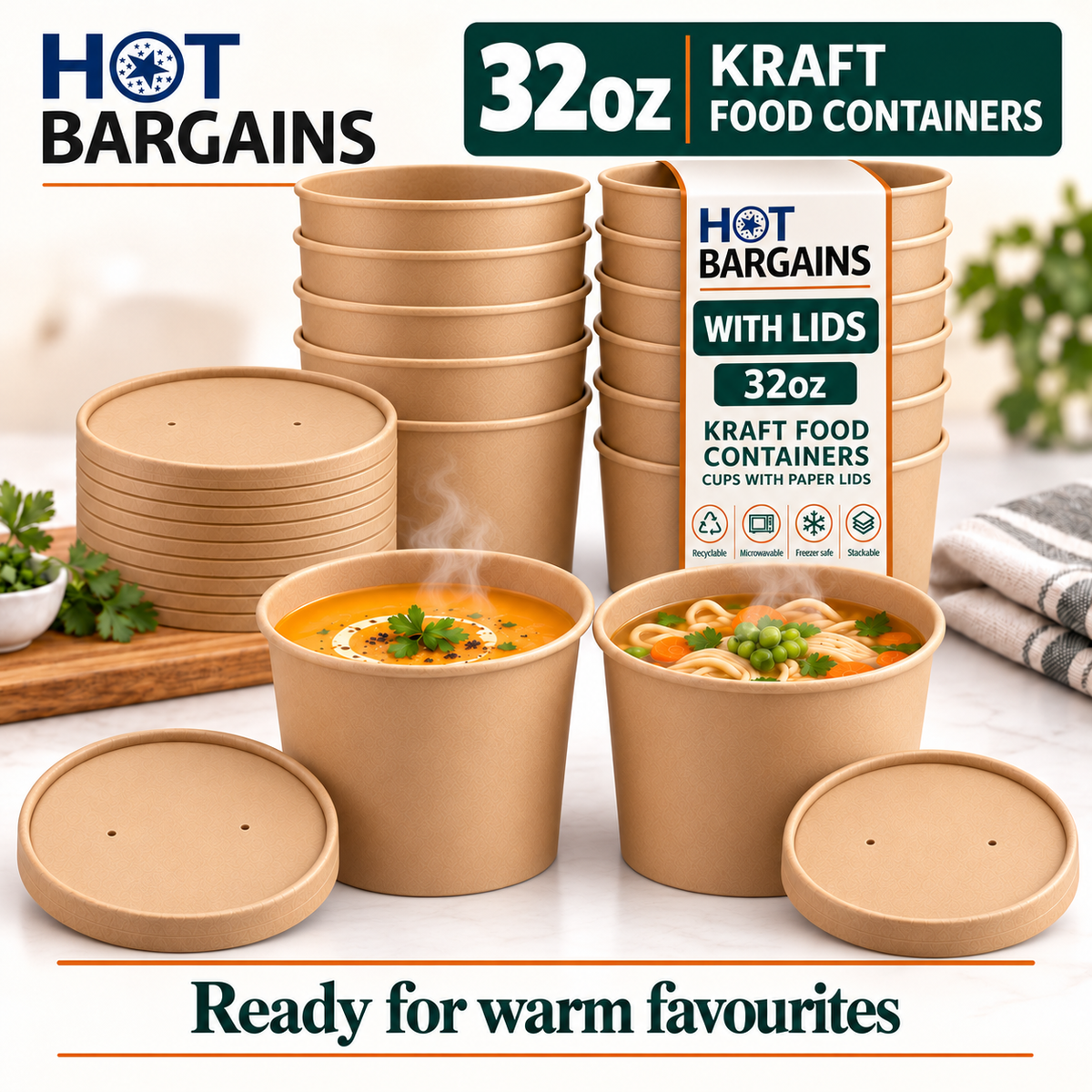 Hot Bargains — 250 x 32oz Brown Soup Cups — photo 3