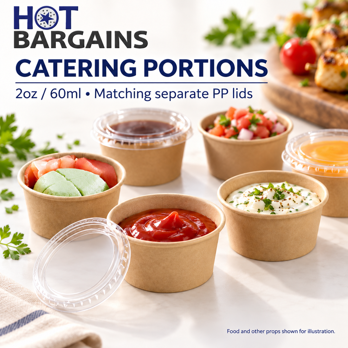 Hot Bargains — 1000 x 2oz Kraft Paper Sauce Pots + Lids — photo 6