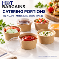 Hot Bargains — 1000 x 2oz Kraft Paper Sauce Pots + Lids — photo 6