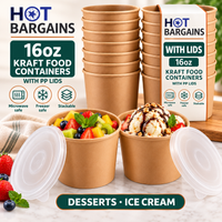 Hot Bargains — 250 x 16oz Brown Soup Cups + PP Lids — photo 4