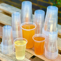 Pack of 1000 Clear Strong Plastic Pint / Half Pint Cups