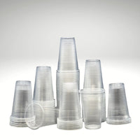 7oz Plastic Water Cups in Different Colours - Clear, White & Blue. - Pack of 1000 / 3000