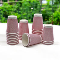 Pack of 500 Disposable Chex Design Kraft Coffee Cups Size 8oz, 12oz & 16oz.