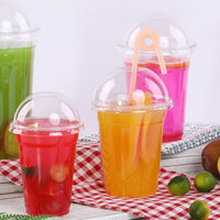 Pack of 1000 Premium Smoothie Cups with Dome Lids – Sizes: 10oz / 12oz / 16oz / 20oz / 24oz.