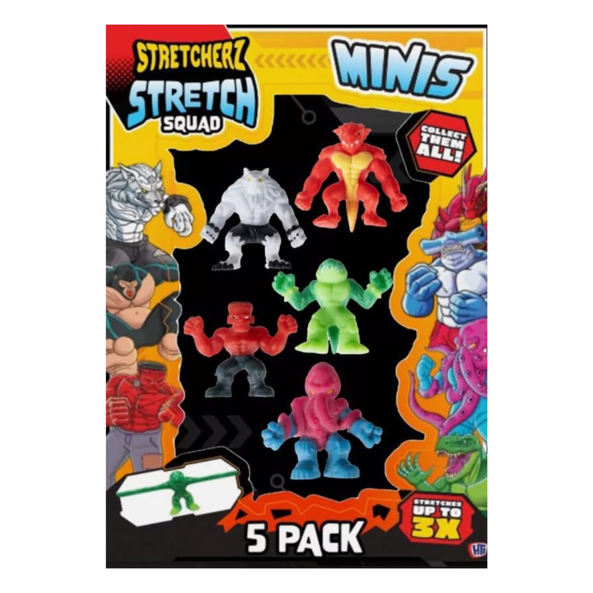 Pack of 5 Mini Stretchy Monster Figures – Stretch 3x Size! | Assorted Stretch Squad