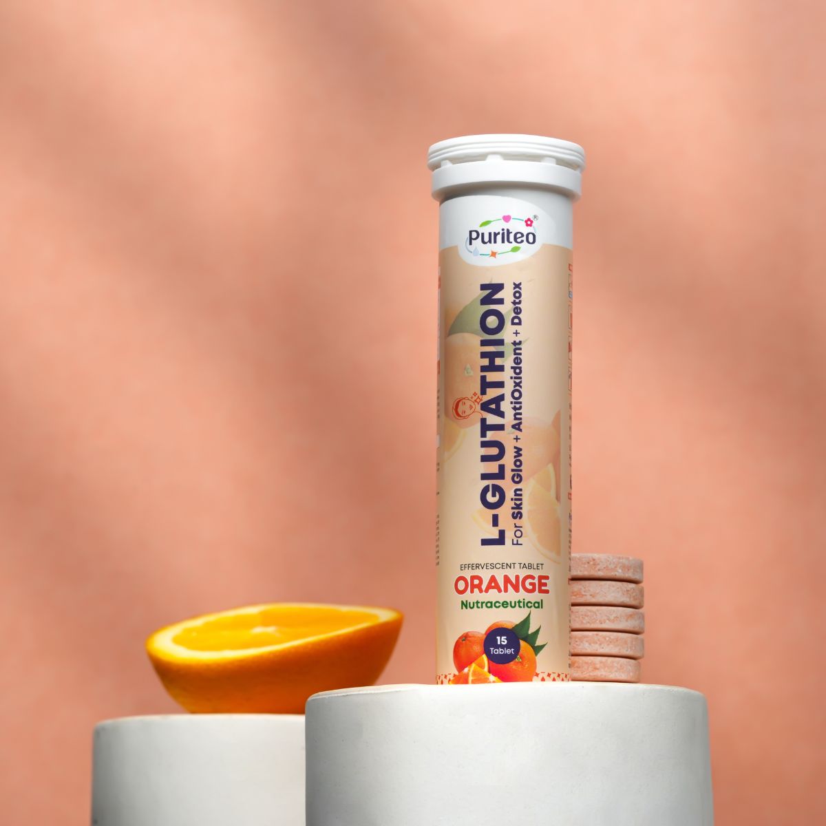 L-Glutathione Effervescent – Pineapple/Orange | 30 Tabs | Skin Glow, Antioxidant & Detox Support