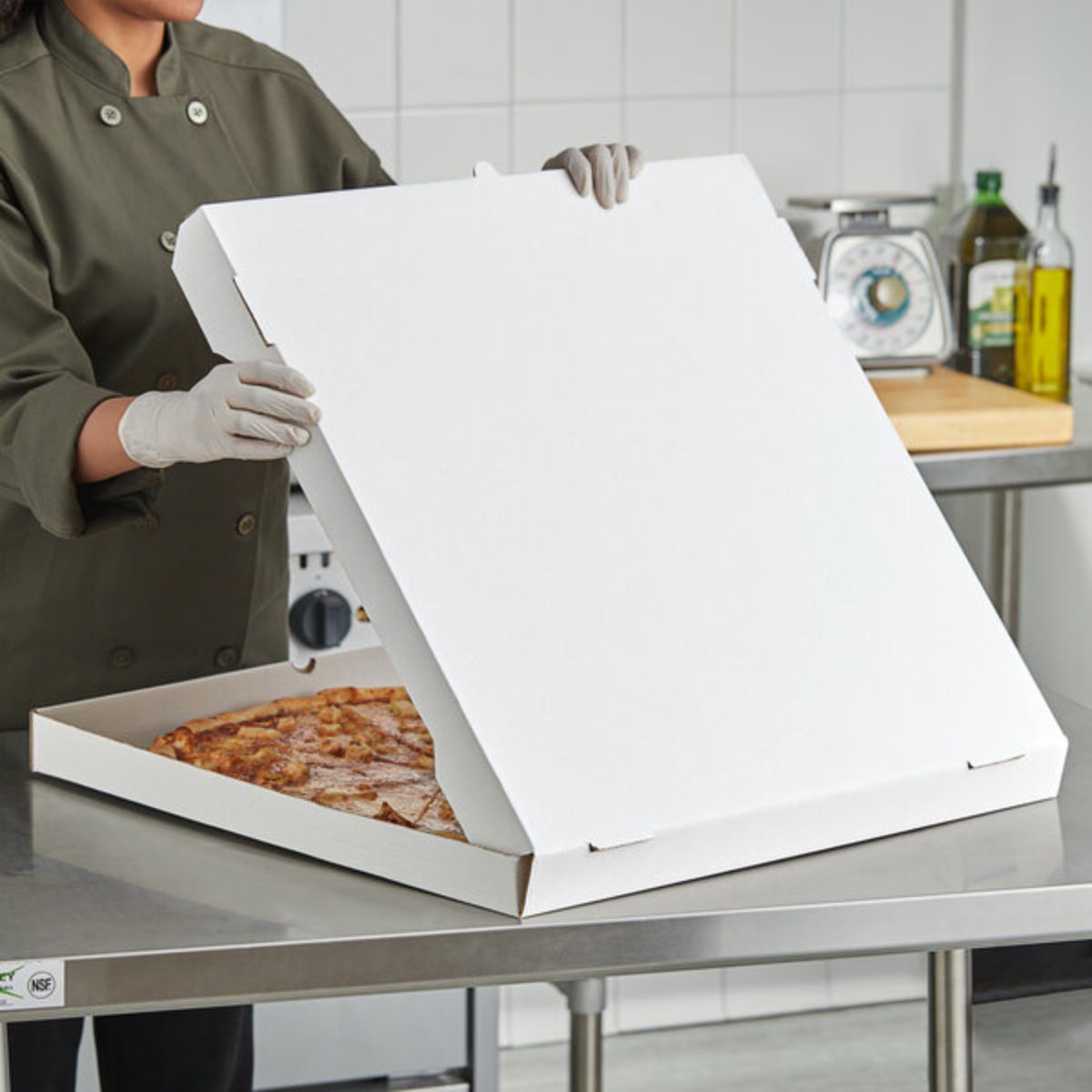 Pack of 100 Pizza Boxes – 9" & 12" Flat Cardboard Pizza Boxes (Plain White)