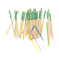 Multicolour Flexible Paper Drinking Straws – Individually Wrapped, U-Shaped, 21cm Long & 6mm Diameter