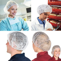 Pack of 1000 Disposable Hair Nets Non-Woven Surgical Caps – Blue, White, Pink & Green