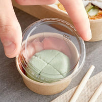 Pack of 1000 Kraft Paper Sauce Containers with Lids Size: 2oz/4oz.
