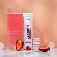 L-Arginine Effervescent – Strawberry & Cranberry | 30 Tabs | Energy, Stamina & Pre-Workout Support