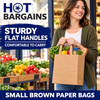 Hot Bargains — 250 X Brown Flat Handle Paper Bag - Small — photo 3