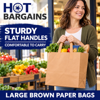 Hot Bargains — 250 X Brown Flat Handle Paper Bag - Large — photo 3