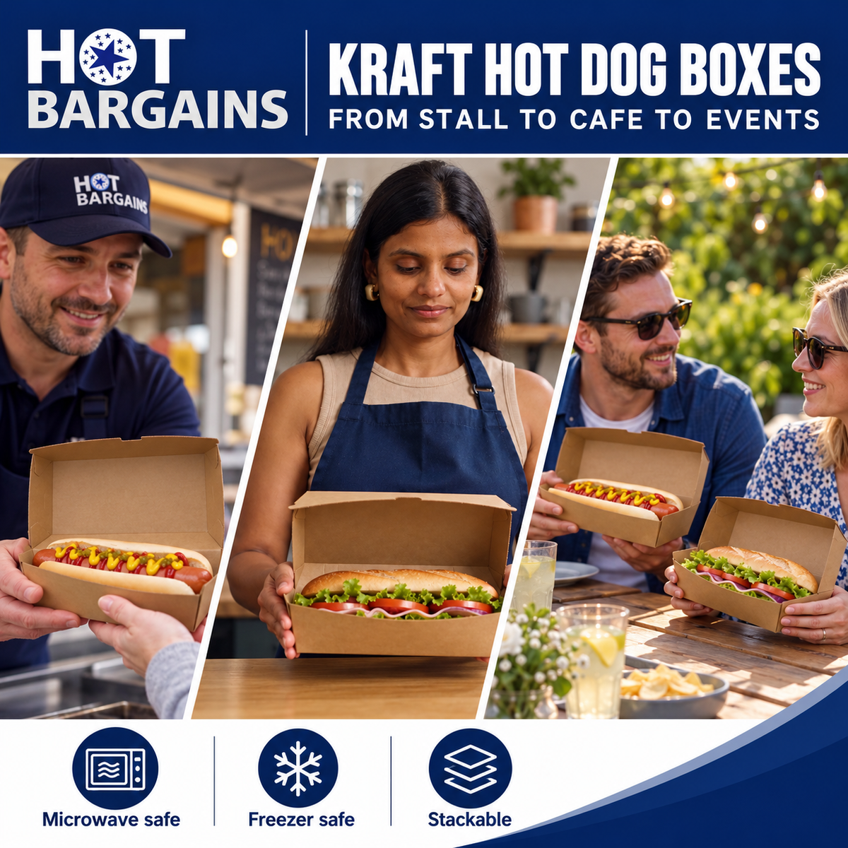 Hot Bargains — 200 X KRAFT PAPER HOT DOG BOX — photo 7