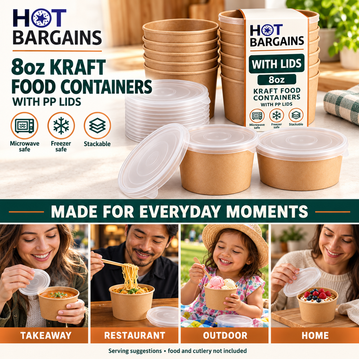 Hot Bargains — 250 x 8oz Brown Soup Cups + PP Lids — photo 7