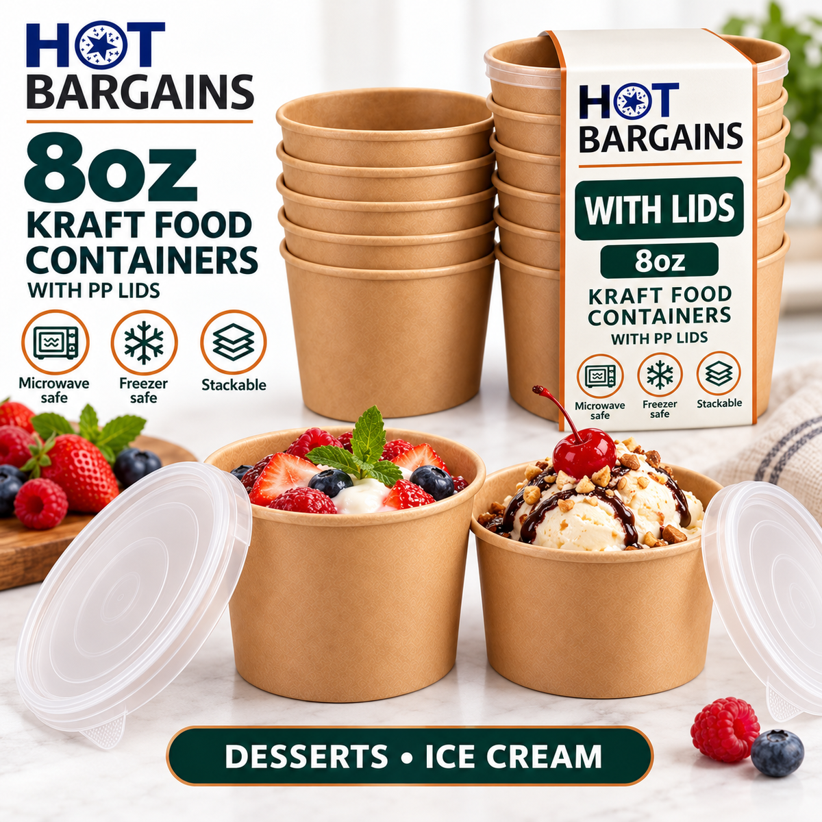 Hot Bargains — 250 x 8oz Brown Soup Cups + PP Lids — photo 4