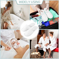 HOT BARGAINS Pack of 30 (15 Pairs) White Towelling Hotel Slippers with Closed Toe Terry Type Spa Slippers