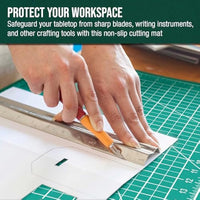Self-Healing Cutting Mat A1 - 90 x 60cm, A2 - 60 x 45cm and A3 - 45 x 30cm, 5-Ply Green Craft Board, Recycled PVC Hobby Mat for Sewing, Quilting & Crafts