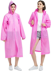 HOT BARGAINS 2 X Rain Poncho Adult Waterproof Reusable Assorted Color Raincoat with Hoods and Sleeves Ideal for Adult Teens Travel Festival Theme Parks (PACK OF 2)