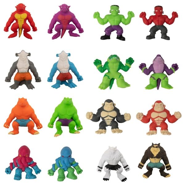HOT BARGAINS Pack of 5 Mini Stretchy Monster Figures Gift Set (Stretches 3 Times The Size) Jump & start your Assorted Stretch Squad collection for Party Bag Fillers, Birthday