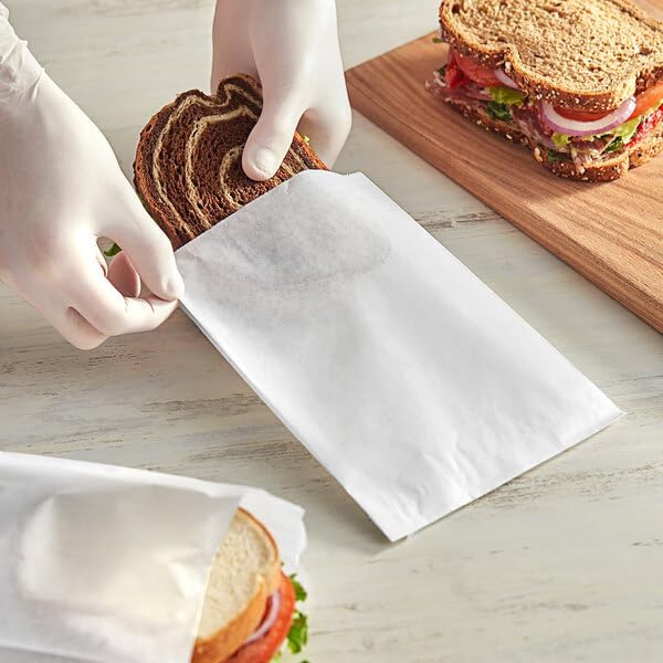 Greaseproof Paper Food Bags – White or Brown 100% Grease Resistant for Sandwiches, Bakery & Takeaway Foods