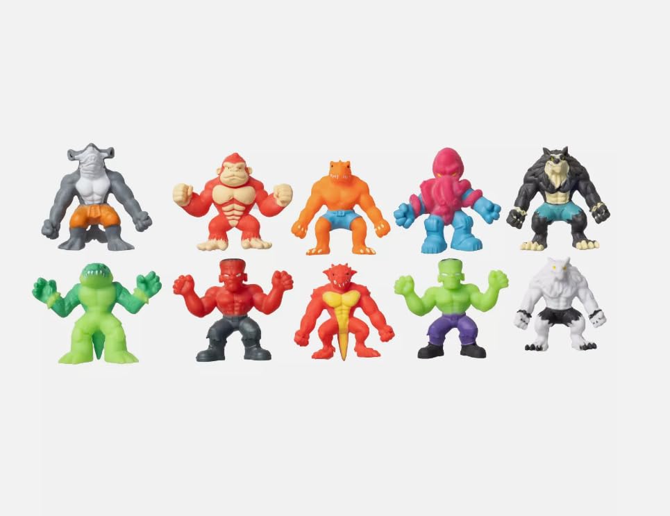 HOT BARGAINS Pack of 5 Mini Stretchy Monster Figures Gift Set (Stretches 3 Times The Size) Jump & start your Assorted Stretch Squad collection for Party Bag Fillers, Birthday
